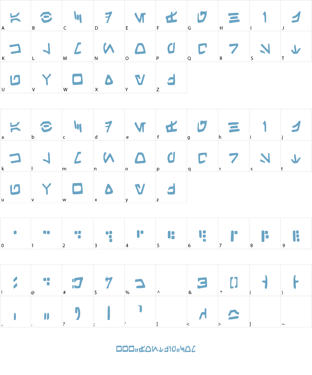 Aurek-Besh Hand Font Character
